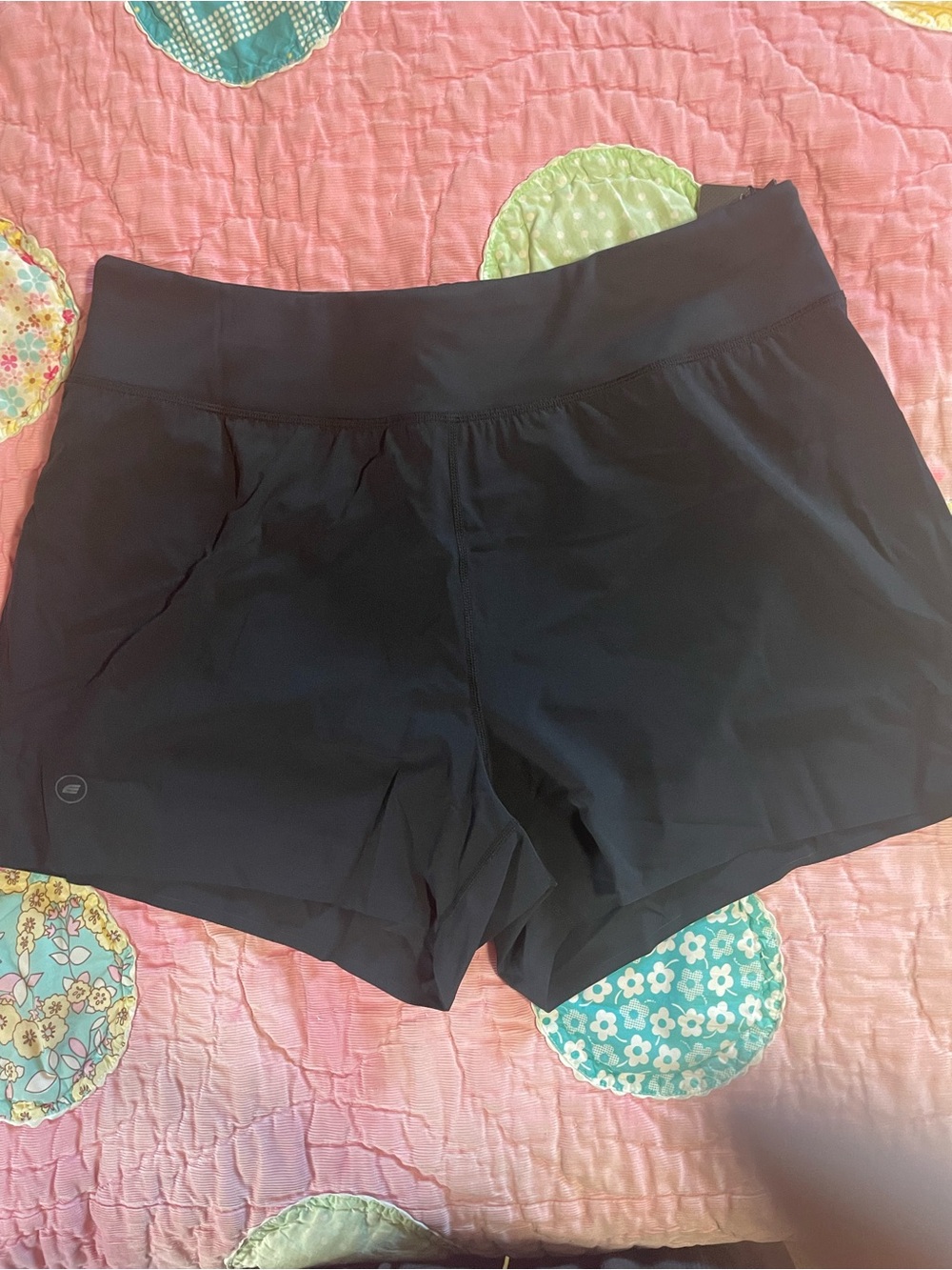 Everyday Black Athletic Shorts with Wide Waistband